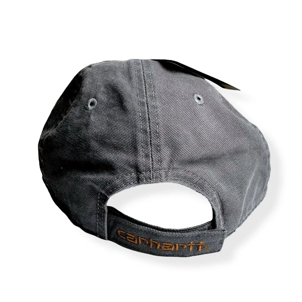 NEW Carhartt Men's Cotton Canvas Hat Adjustable Baseball‎ Cap Gray *Company Logo